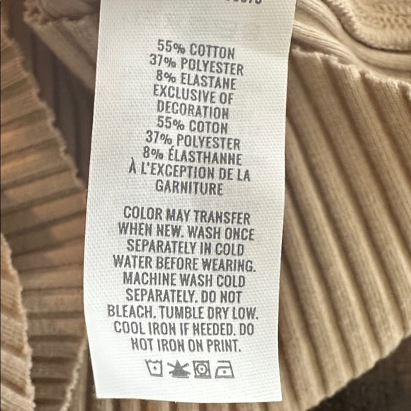 Aerie American Eagle Tan Ribbed Long Sleeve Layering Essential Top Size Small - Picture 8 of 8
